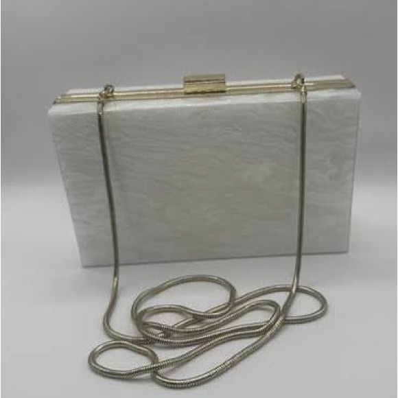 Rachel Zoe Pearl Lucite Box of Style White Clutch - Picture 1 of 9